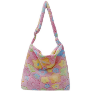 Tas Fluffy Tote Bag Casual Floral Shoulder Bag 1122-84
