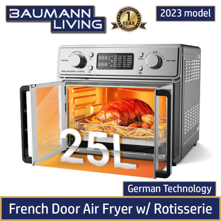 Baumann Living French Door Air Fryer 2023 model 25 Ltrs Lazada PH