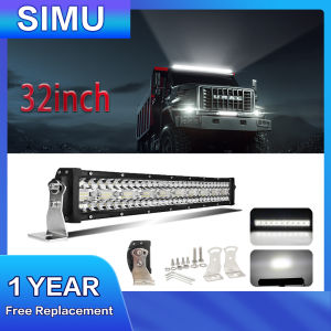 1pc 32inch 12D High-power 3 แถว LED light bar off-road 12V 390W รวม beam 4x4 work light bar เหมาะสำหรับรถบรรทุก ATV SUV เรือ