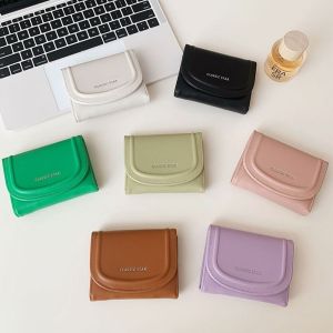 MOIRA สีพื้น กระเป๋าสตางค์ผู้หญิง บัตรหลายใบ พับ กระเป๋าสตางค์สั้น ใหม่ ความเรียบง่าย กระเป๋านักเรียน ผู้หญิง