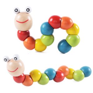 Mainan Edukasi ULAT KAYU WARNA montessori anak / COLOURFUL WOODEN WORM