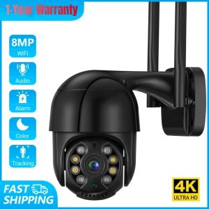 Hamrol 8MP 4K Outdoor PTZ Wifi IP Camera 5MP 5X Zoom Two-Way Voice 1080P Color IR Night Vision Home Wireless CCTV Camera Connect to Cellphone iCsee