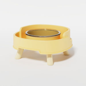 Pet Glass Bowl with PP Elevated Cat Dog Feeding Bowl Tilted Leak-proof Food Bekas Makanan Kucing Feeders