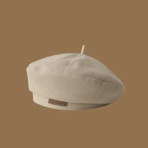 Minwen Cotton Women Berets Winter Hats Vintage French Plaid Top Cap Painter Hat Autumn Winter Street Octagonal Beret Caps