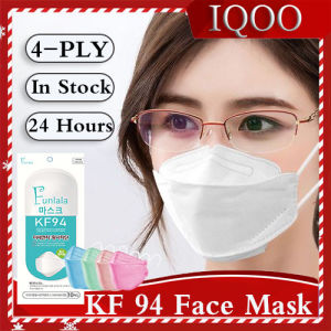 50PCS KF94 Face Mask Original Korea kf94 facemask Reusable 3D Disposable mask Protect Individually facemask lanyard 4Layer anti-fog anti-flu Fast Delivery WHITE