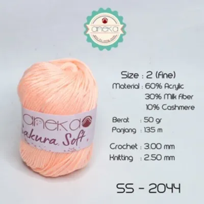 KATALOG - Benang Rajut Sakura Soft / Silk Cotton Milk Cotton Yarn 2