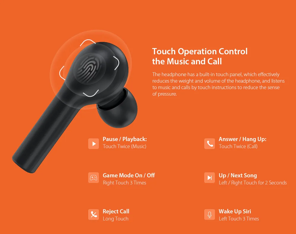 QCY T5 Bluetooth 5.0 Binaural In-ear Earphones Wireless Charging Earbuds with Mic and Charging Dock