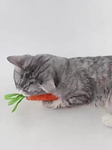 New cat toy carrot for self-entertainment boredom relief teeth grinding durable paper rope toy chewable cat scratching toy pet supplies KNC