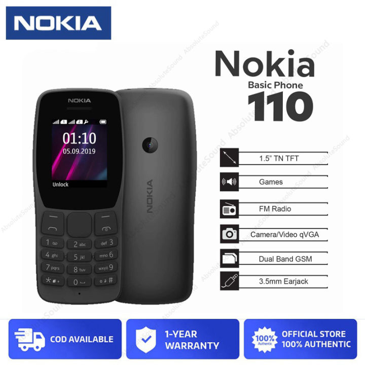 Nokia 110 Mobile Phone Basic Phone Dual Sim Keypad Phones FM Radio ...