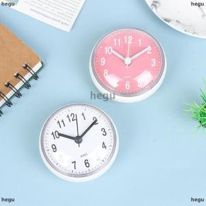 [COD] hegu Mini Sucker Đồng hồ treo tường phòng tắm Antifog nhà bếp không thấm nước nhà vệ sinh đồng hồ thạch anh