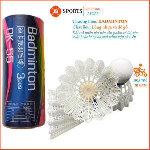 Hộp Cầu Lông Nhựa Đế Gỗ DK55 Ống Cầu Lông Nhựa Trắng Trái Cầu Lông Nhựa Quả Cầu Lông Luyện Tập