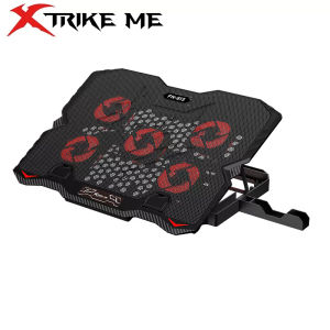 XTRIKE ME FN-813 5 FAN LAPTOP COOLER PAD WITH PHONE HOLDER - 2 USB / UP TO 16" - BLACK