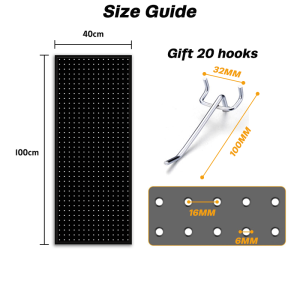 【COD】Wall Pegboard Organizer Metal Display Rack DIY Storage Rack with Shelf for Tools Crafts Kitchen
