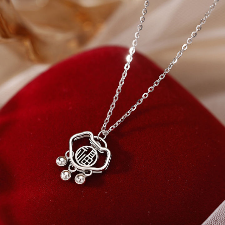 LZD Xiangyun Ruyi Ping An Lock Necklace National Style Design Highend