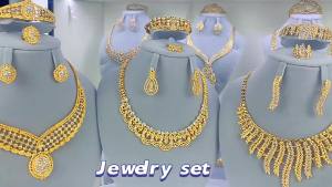 [ Premium Selection ]Jewelry2024 Dubai 24k Gold-plated Jewelry Set Necklace Earrings Bracelet Ring Four-piece Set In Stock