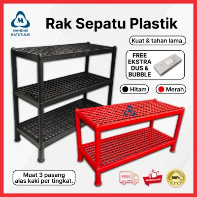 Rak Sepatu Plastik Serbaguna Tebal 2.7mm - Rak Sandal Sendal 2/3/4/5/6/7 Susun Kuat Minimalis Anti Karat Awet Kokoh