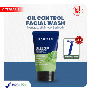 BROMEN Oil Control Facial wash 100ml - Sabun Wajah Pria Membantu Membersihkan Minyak Berlebih