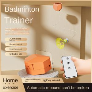 SOULLOV 1 Set การเด้งกลับ อุปกรณ์ฝึกแบดมินตันไฟฟ้า สปิน การฝึกประกอบ ลูกขนไก่ฝึกด้วยตนเอง อุปกรณ์ฝึกแบดมินตัน ยืดยืดได้ แบดมินตันฝึกด้วยตนเอง สำหรับเด็กและผู้ใหญ่