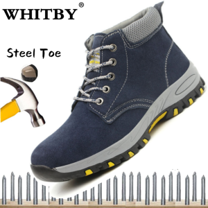 Brand WHITBY (3 Days Delivery)COD Protective Shoes For Men and Women Breathable Anti-Smashing and Puncture-Proof Safety Shoes Steel Toe Rubber Work Safety for Men and women Black Work Sneakers Indestructible Shoes Bottom Jogging Shoes Casual Sneakers