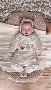 Baby jumpsuit for spring and autumn a Cotton-like newborn clothes side-button monk-style pajamas spring clothing for full-month-old babies