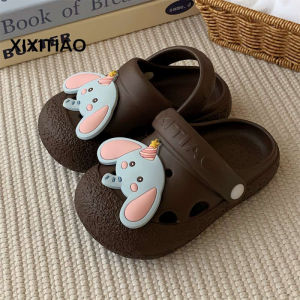 Xixitiao bình thường hai chiều bé trai và bé gái Dép xăng đan đi biển mùa hè ảnh hưởng trực tuyến Dễ Thương Mũ sinh nhật bé voi trẻ em ngoài trời Giày tổ ong