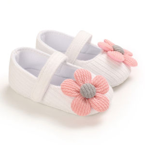 Baby 0-18 Months Lovely Flower Striped Cotton Soft And Comfortable Flat Shoes Newborn Spring And Autumn Bed Shoes First Step Shoes