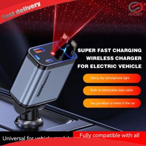 4-in-1 Fast Charging Car Charger Car Accessories Adapter Type-C Power Adapter Phone Charger for Women Men Travel Essentials