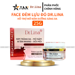 Kem Dưỡng Trắng Dr.Lina Lựu Đỏ Đêm 25g - Kem Face Trắng Da Mờ Thâm Nám Giúp Da Mềm Mịn [Chính Hãng]