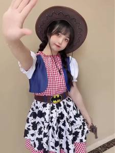 Halloween cos Performance Costume cos Woodys girlfriend cow costume hat set