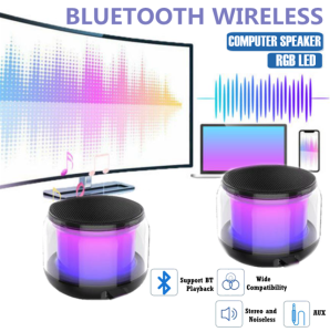 NBY226 RGB Computer Speaker USB Wired Wireless V5.2 3.5mm Audio Jack for PC/Laptop/Smartphone Speaker