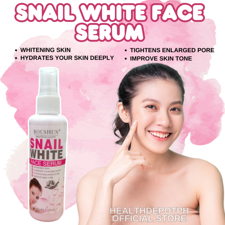 Snail White Face Serum Skin Whitening Nourishing Lightens Wrinkles Restore Skin Elasticity