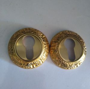 Lubang Kunci Kuningan Motif Ukir - Gold Plate Asli Kuningan