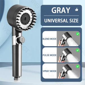 ห้องน้ำแบบฝักบัวอาบน้ำแรงดันสูง หัวฝักบัวนวดน้ำปรับได้ 3 โหมด หัวฝักบัวแบบใช้มือถือแบบใช้ปุ่มเดียว