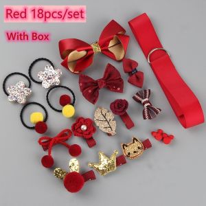 18pcs/set Baby Children Girls Hair Clips Hair Ties Cute Kids Hairpin Headdress Baby Hair Accessories Gift Box