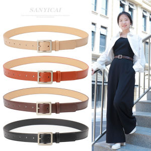Sabuk Formal Kasual Wanita Kulit PU Leather Asli Import Premium Quality Original New Model Korea Style Fashion Terbaru Ikat Pinggang Ring Stainless Steel Titanium Anti Karat Aksesoris Belt Women Cewek Bergaya Keren -A1