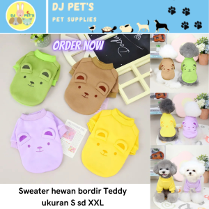 baju anjing dan baju kucing sweater hewan anabul model bordir beruang