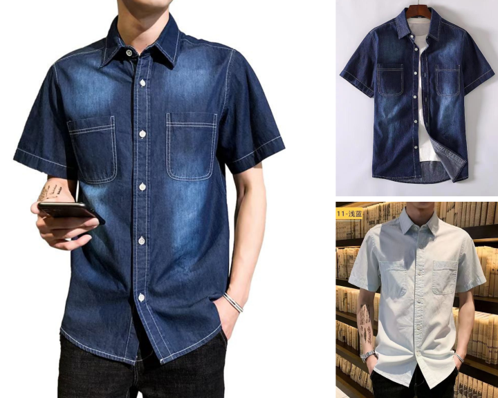 Denim polo cheap for men