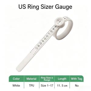 Ring Sizer Measuring Tool with Magnifying Glass US Scale Reusable Finger Size Gauge for Men Women Jewelry DIY Portable Ring Size Ruler for Jewelry US Size 1‑17 Home Portable Ring Measuring Tool
