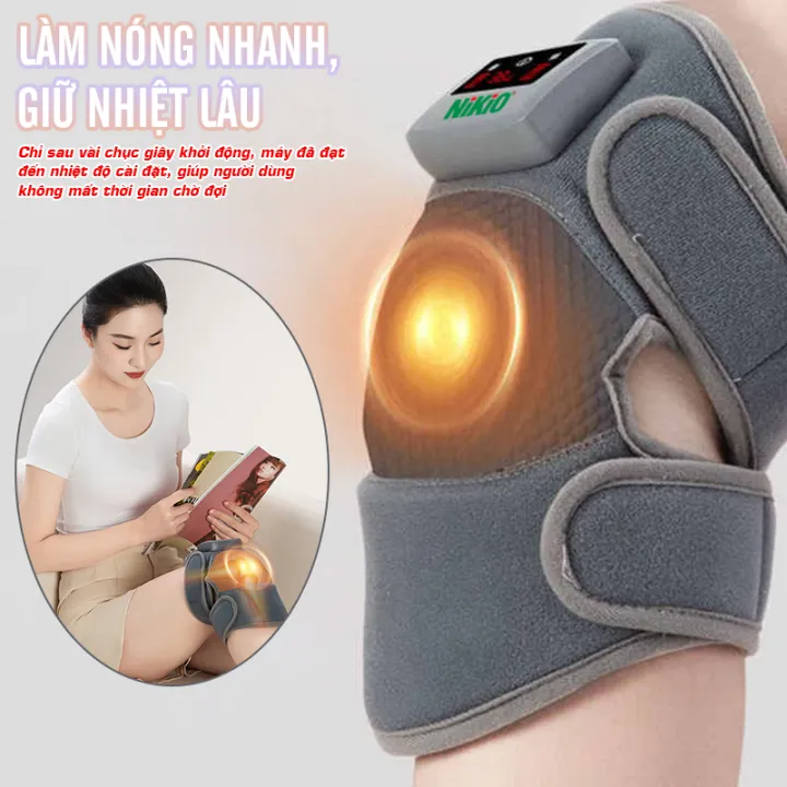 Máy Massage Đầu Gối Nikio NK-185D - Công Nghệ Mát Xa Rung Nhiệt Nóng Cải Thiện Đau Nhức Khớp Pin Sạc