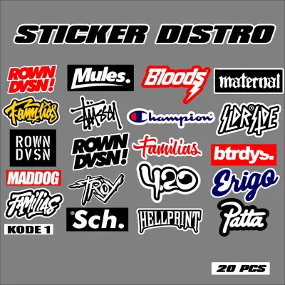 sticker distro brand murah kode.1 isi 20 pcs sticker murah design ip.sticker