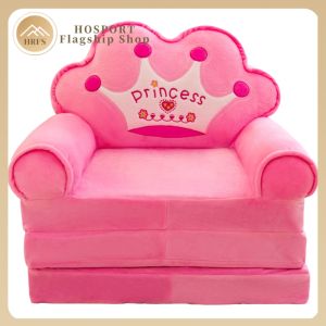 Kids Furniture Cartoon Foldable Kids Sofa with Backrest and Armrests for Bedroom Nursery Playroom with Bright Color Options and Soft Fabric
