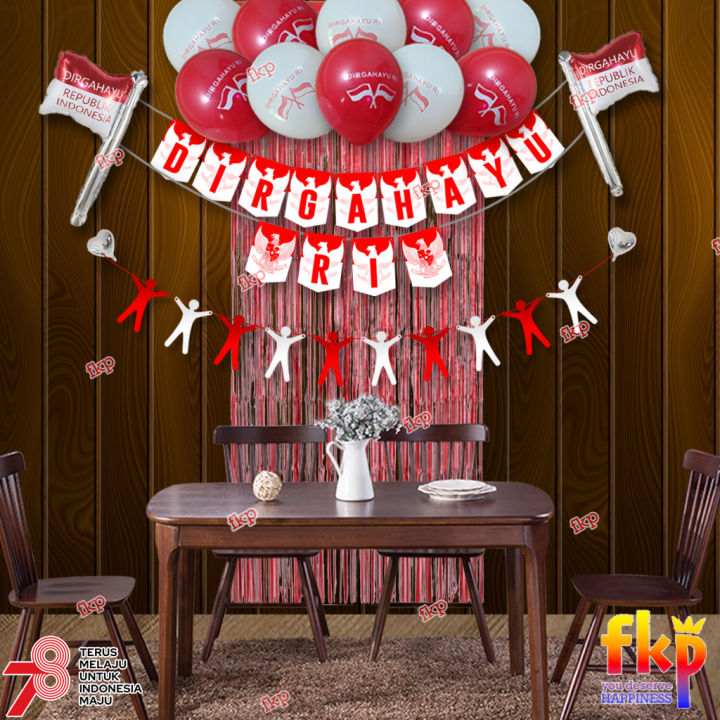 FUN KIDS PARTY Paket Dekorasi Balon Dirgahayu RI / Balon HUT RI