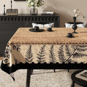 Keranixy Retro Table Cloth Waterproof Oil Resistant Washless Rectangle PVC Tea Table Mat Vintage Living Room Cover