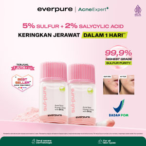 [TWINPACK 3ML] EVERPURE  SULPURE ACNE SPOT DRYING LOTION (with BHA) - OBAT TOTOL MENGERINGKAN JERAWAT DALAM 1 HARI DENGAN SULFUR & BHA BPOM