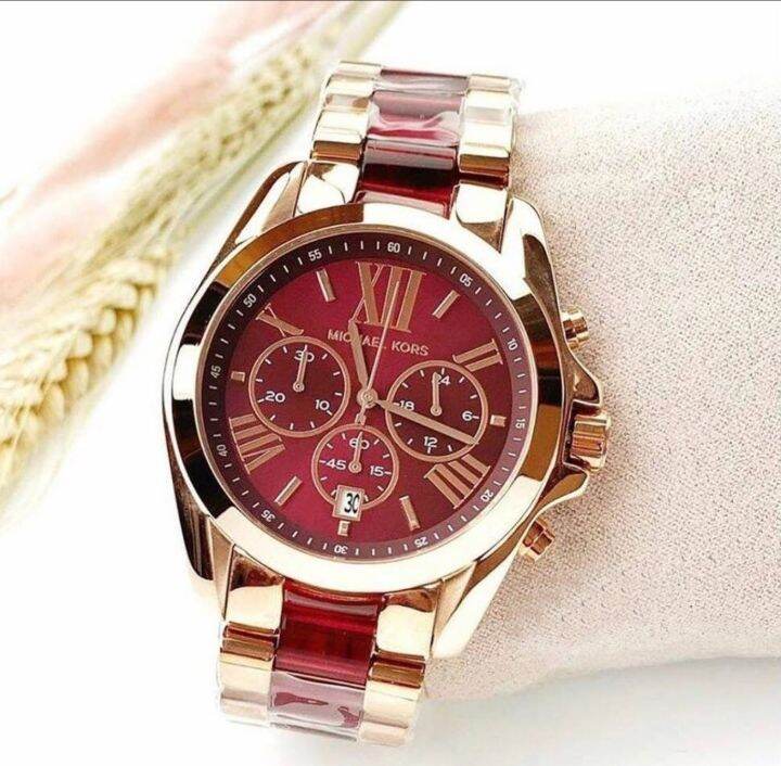 Maroon michael kors clearance watch