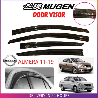 NISSAN ALMERA 2011 - 2019 MUGEN DOOR VISOR AIR PRESS SUN VISOR PROTECTION ACCESSORIES OEM QUALITY (4PCS/SET)