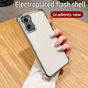 Luxury Plating Case For OPPO A36 A76 A96 PESM10 CPH2375 CPH2333 Clear Shockproof Camera Protection Cover