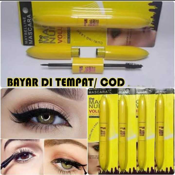 [PAKET HEMAT 2IN1] Maskara dan Eyeliner Maybelline Magnum Volum Express