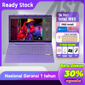 AST laptop baru ungu/pink Ram16G+512 GB SSD 16 inch 180° lipat windows 11/office garansi 1 tahun