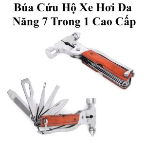 Búa Nhật Bản Đa Năng Đập Kính Thoát Hiểm Ô Tô 7 Trong 1 Cao Cấp Làm Từ Thép Trắng Không Gỉ